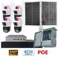 Abundant Solutions Anxinshi New Solar Security Camera System 4CH POE Solar Wifi System with Dual Lens IP Camera with NVR 24 Hours Recording System