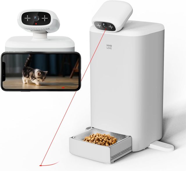 Abundant Solutions HHOLOVE Smart Cat Companion Robot 360° View Camera Pet Automatic Feeder for Cat — Precision Nutrition & Wellness