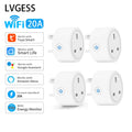 Abundant Solutions 20A Tuya Smart Socket WiFi UK Plug 3pin Adapter Home Alexa Voice Control With Energy Monitering Timer Function Power Outlet Set