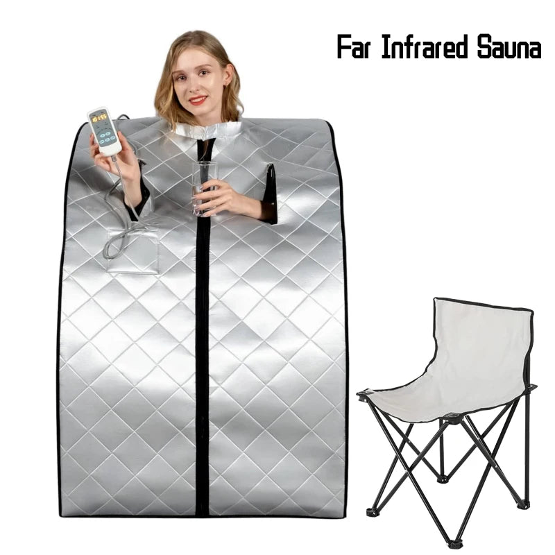 Abundant Solutions Portable Far Infrared Sauna Personal Folding Home Sauna Spa Dry Portable Sauna Bath Carbon fiber plate heating Lose Weight