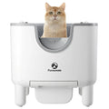 Abundant Solutions F6 Self-Cleaning Litter Box - Open-Top Automatic Cat Litter Box with Odor Control, Safety Features, and Easy Maintenance