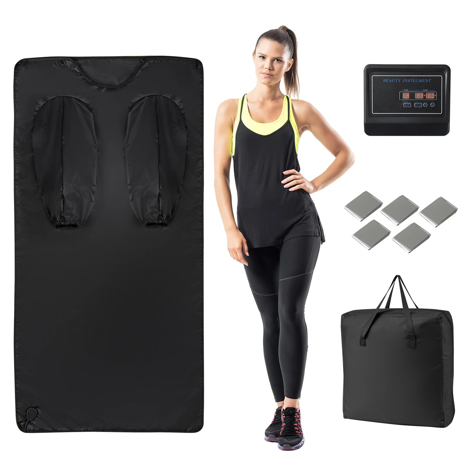 Abundant Solutions Infrared Sauna Blanket w/ Sleeves Wraps 90-180°F Temp Range 30-90Min Timer